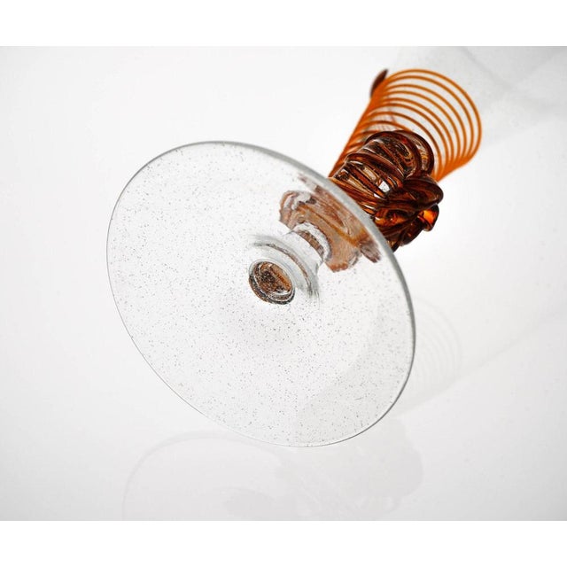 Gold Amber Murano Glass and Pulegoso Nautilus Flutes from Cenedese, 1950s, Set of 6 For Sale - Image 8 of 18