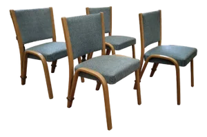 Bow-Wood Dining Chairs from Steiner 1950s, Set of 4