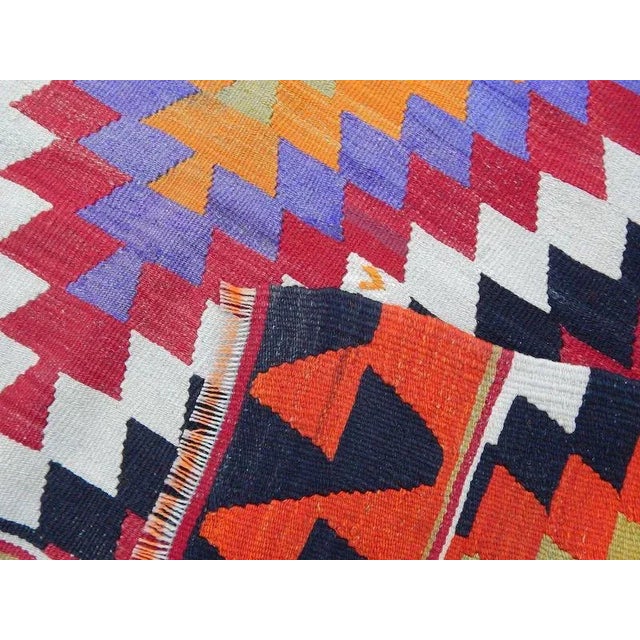 1970s Vintage Handmade Turkish Kilim Runner 4′2″ × 10′9″ For Sale - Image 11 of 12