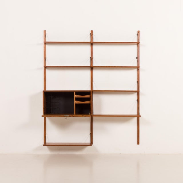 Wood Wall Unit with Bureau and Desk Shelf by Poul Cadovius for Cado, 1960s For Sale - Image 7 of 18