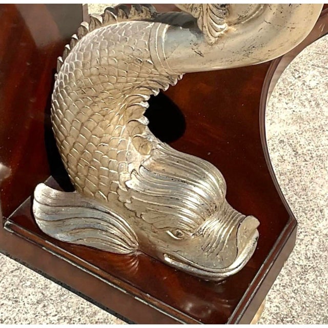Vintage Maitland Smith Silver Koi Console Table For Sale - Image 12 of 12
