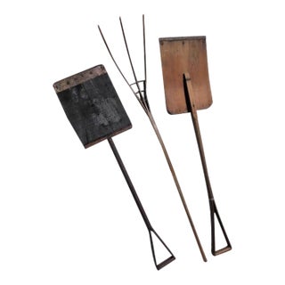 1940s Primitive Pitchfork & Shovels- Set of 3 For Sale