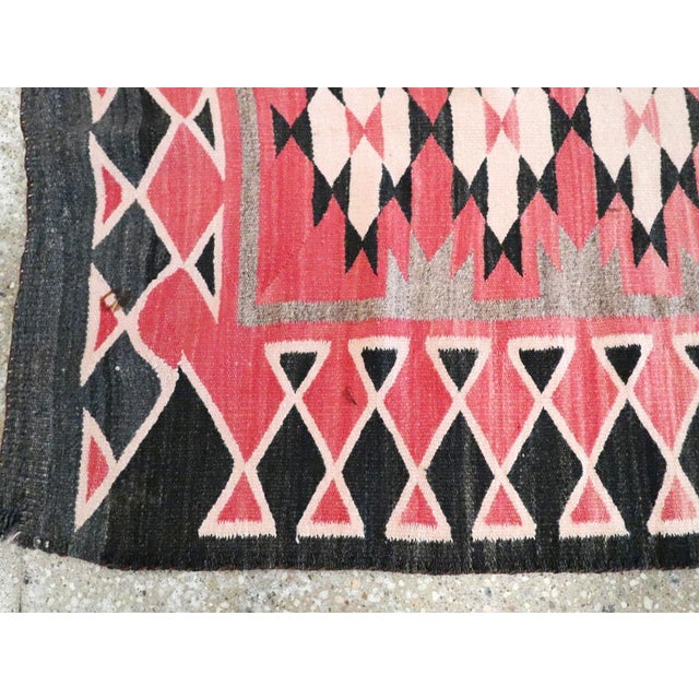 Textile Galerie Shabab Collection Tribal Mid-20th Century Handmade American Navajo Flatwoven Throw Rug For Sale - Image 7 of 9