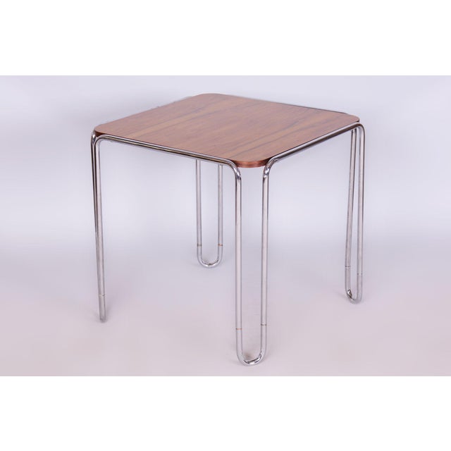 Metal Art Deco Dining Table in Walnut by M. Breuer for Thonet, 1930s For Sale - Image 7 of 8