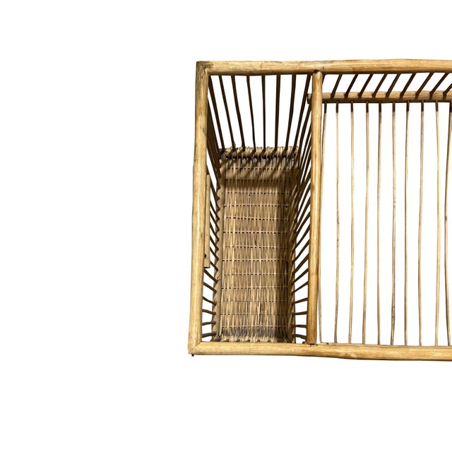 Bamboo Bed Tray With Newspaper Storage Mid 20th Century For Sale - Image 4 of 4