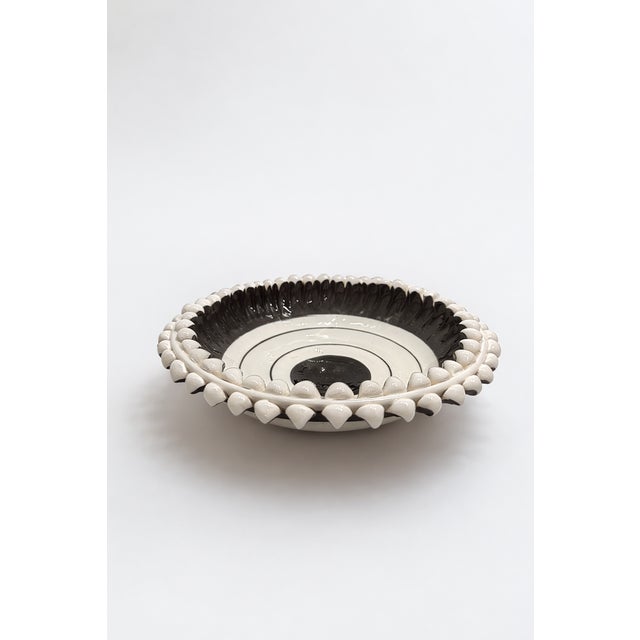 Black Caltagirone Ceramic Geometric Centerpiece with Pinecone Scales, 2000s For Sale - Image 8 of 11