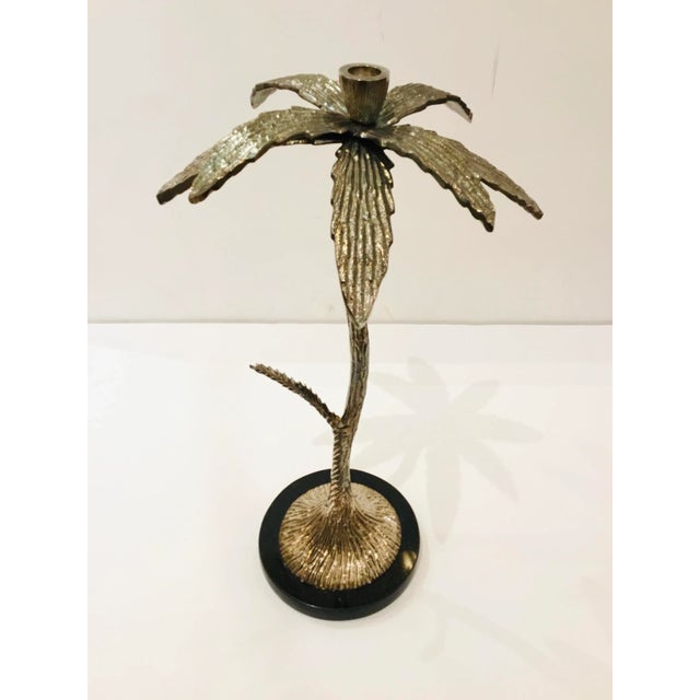 2010s Modern Silver Finished Large Palm Candle Holder For Sale - Image 5 of 5