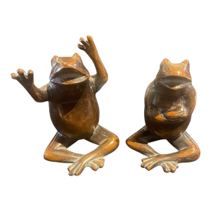 Original Bronze Sculpture Pair Frogs by Frederick Cooper