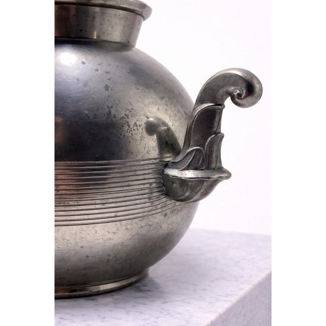 Swedish Art Deco Pewter Vase from GAB Guldsmedsaktiebolaget, 1939 For Sale - Image 6 of 8