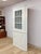 Antique Painted White Corner China Cabinet Pane Glass Door 1800s Display Cabinet For Sale - Image 4 of 18