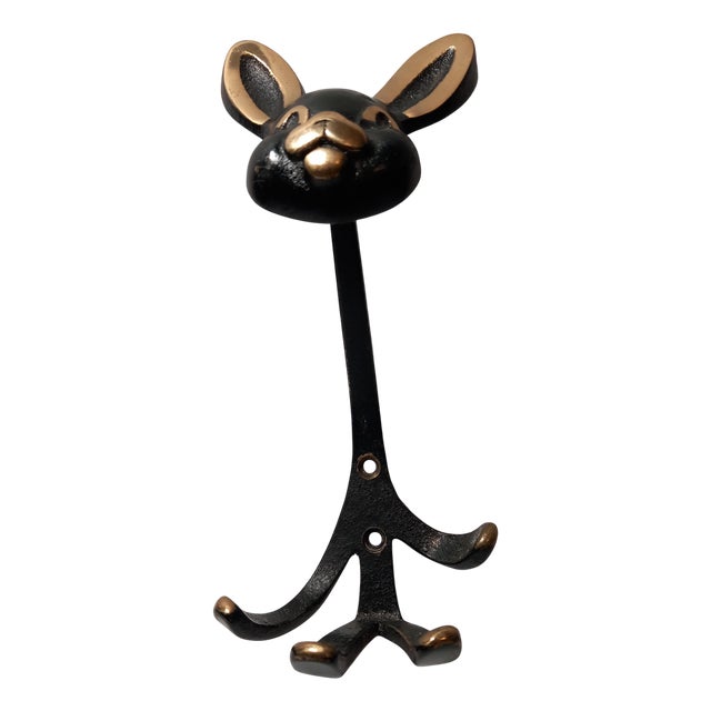 Austrian Bronze Coat Hooks by Walter Bosse, 1960s For Sale