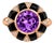 Late 20th Century 14K Pink Rose Gold Amethyst Onyx Diamond Cocktail Ring, Size 7 For Sale