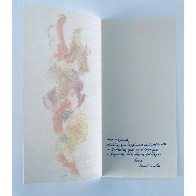 Mid 20th Century John Von Wicht, Abstract Pastel Crayon Drawing Color Abstract, Seasonal Letter John Von Wicht For Sale - Image 5 of 8