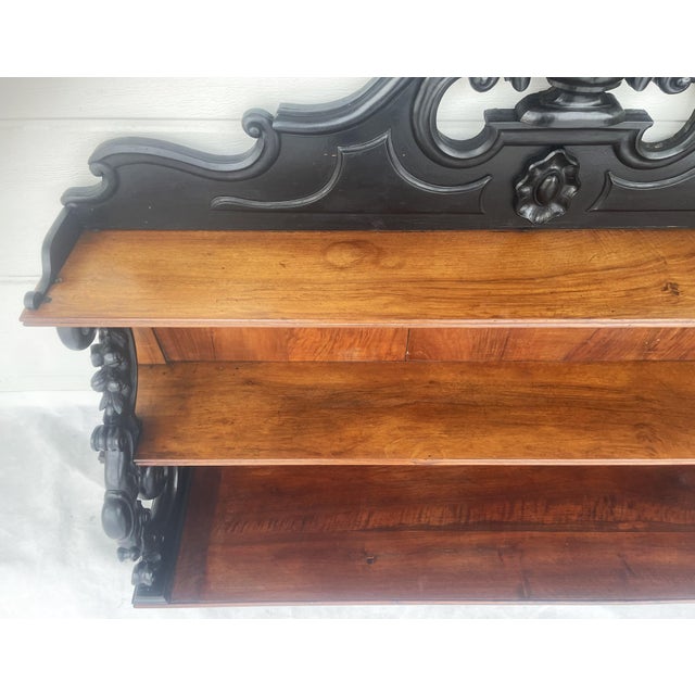 19th Century Neo-Renaissance Monumental Shelf for Hanging in Walnut For Sale - Image 16 of 18