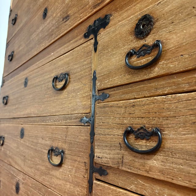 Antique Japanese Three-Section Kiri Tansu Chest For Sale - Image 13 of 14