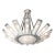 Art Deco Geometric Frosted Glass & Nickeled Starburst Chandelier Signed Degué For Sale