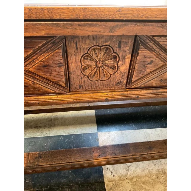 Brown 1980s French Style Louis Xviii Hand Carved Drop Leaf Console / Dining Table For Sale - Image 8 of 12