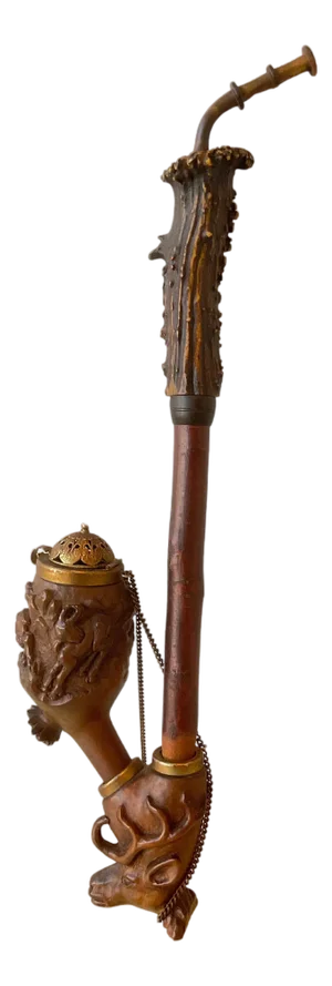 1930s German Black Forest Hand Carved Wood Pipe