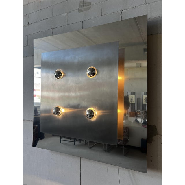 Silver Screen Wall Lamp by Fabrizio Cocchia and Gianfranco Fini for New Lamp, 1970s For Sale - Image 8 of 15