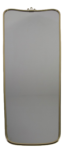 Italian Brass Framed Wall Mirror, 1960s