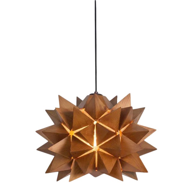 Nova Pendant in Medium Brown & Dark Bronze Flat Round Canopy For Sale