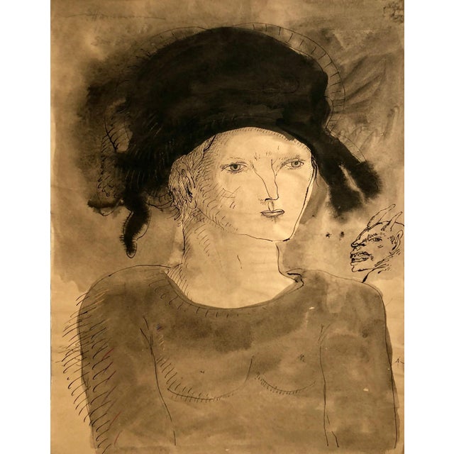 Angelic boy with a devil figure. Gary Hansmann (1947-2008) was active/lived in California. He is known for abstract,...