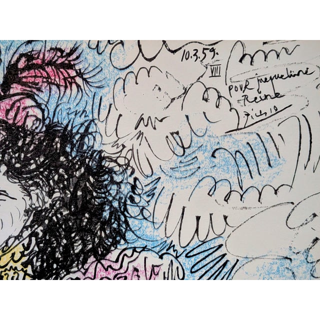 Pablo Picasso - Jacqueline Riding - Set of 2 Original offset color lithographs after Picasso drawings, signed and dated in...