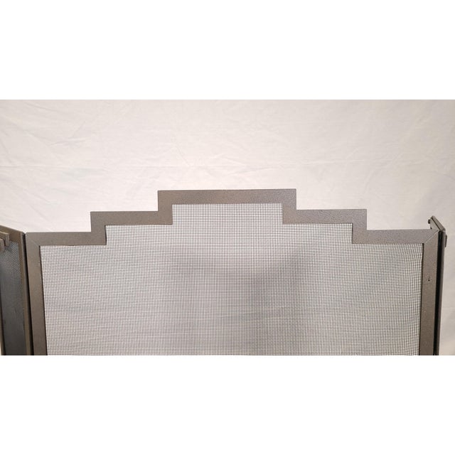 This is a beautiful, simple, and practical antique fireplace screen. Front panel 30x33, side panels 12x30.