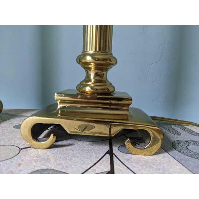Pair of Brass Candlestick Lamps For Sale - Image 4 of 7