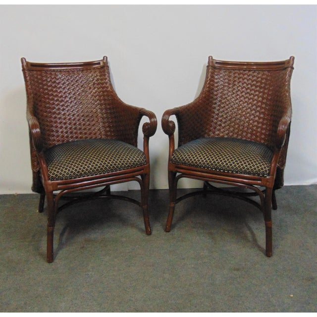 Modern Design Wicker & Rattan Lounge Chairs - a Pair For Sale In Philadelphia - Image 6 of 6