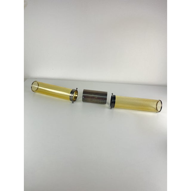 Long Double-Light Wall Lamps in Murano Glass and Steel, 1980s, Set of 2 For Sale - Image 7 of 12