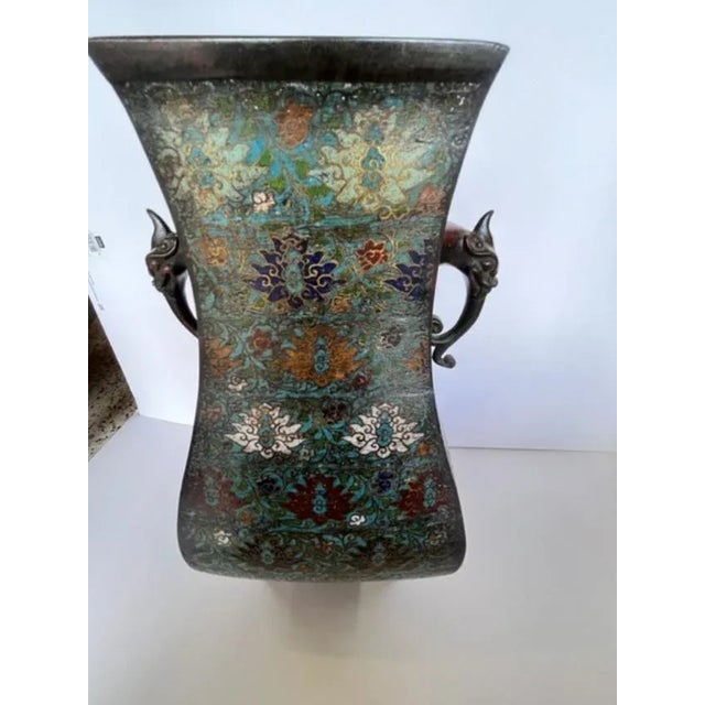 Antique Ming Dynasty Cloisonne Vase For Sale - Image 12 of 12
