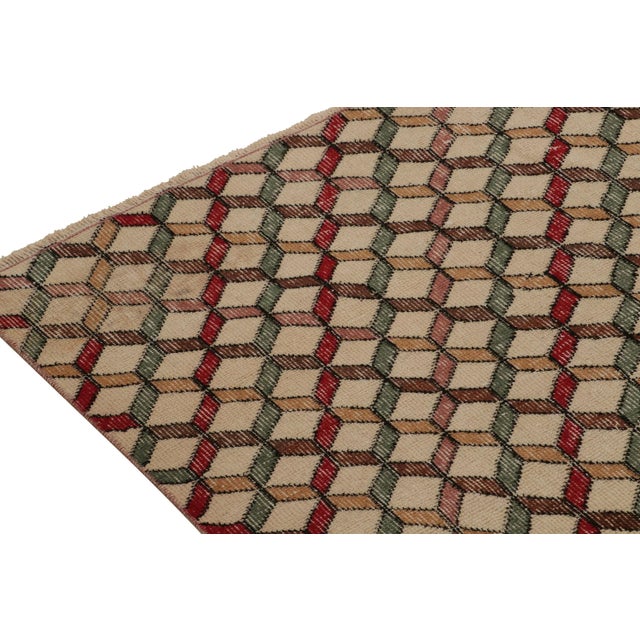 1960s Vintage Zeki Muren Rug in Polychromatic Cubist Pattern - by Rug & Kilim For Sale - Image 5 of 8