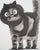 Contemporary Laszlo Tibay, Le chat amical, Ink & Wash Drawing For Sale - Image 3 of 6
