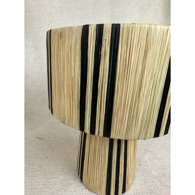 21st Century Black Raffia Table Lamp | Chairish