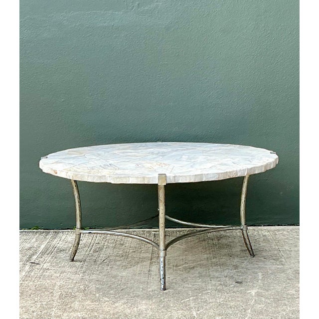 Vintage Faux Stone Coffee Table For Sale - Image 4 of 12