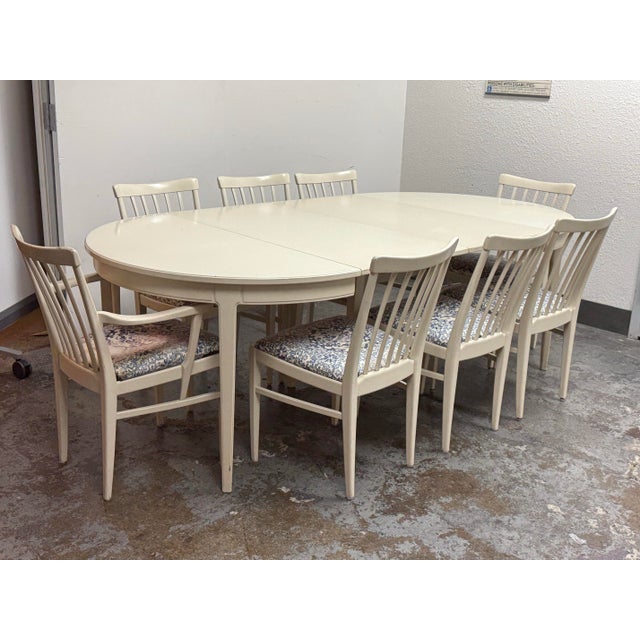 Gustavian (Swedish) Carl Malmsten for Bodafors Herrgården Dining Set, Set of Nine For Sale - Image 3 of 12