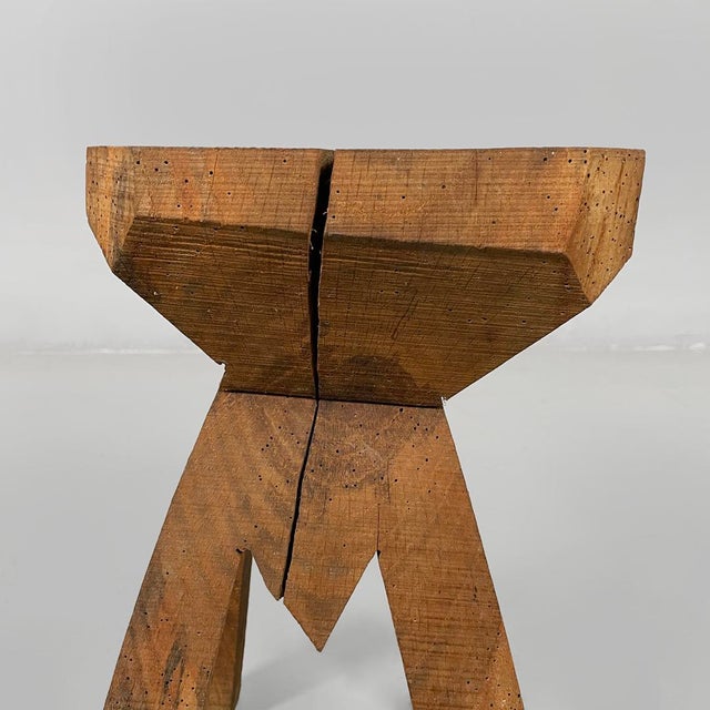 Italian Modern Square Wooden Stools, 1970s, Set of 3 For Sale - Image 10 of 18