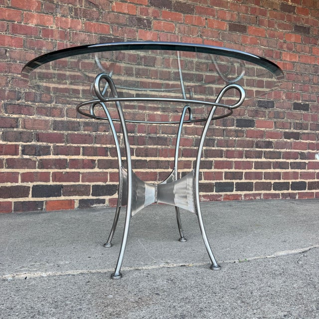 Postmodern Iron Dining Set Shaver Howard Style Table and Chairs For Sale - Image 3 of 12