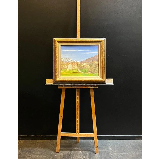 Jean Ferdinand Chomel, Salla Biellese, General View, 1947, Oil on Wood For Sale - Image 10 of 15