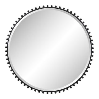Bellfore Beaded Round Mirror For Sale