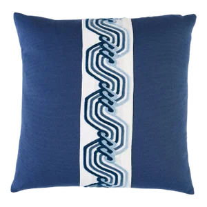 Schumacher The Twist Embroidered 16 " Pillow in Marine