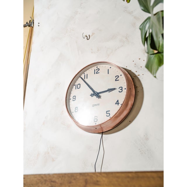 Large Copper Wall Clock from Gents of Leicester, 1920s For Sale - Image 12 of 17
