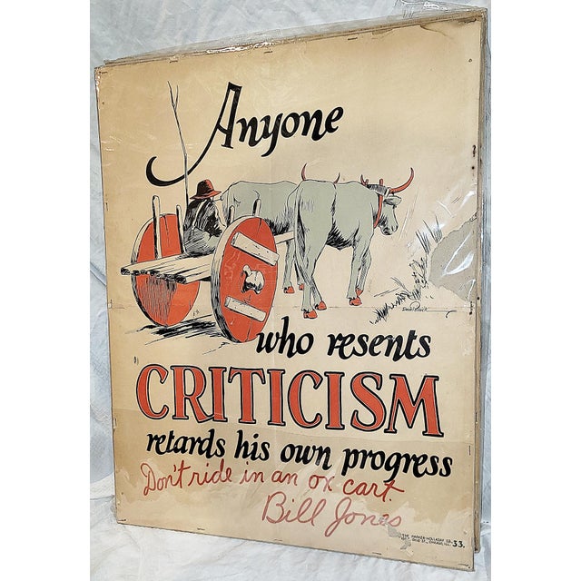 1920s famous original motivational poster by Bill Jones. Artist signed. These posters were a British work by Parker-...