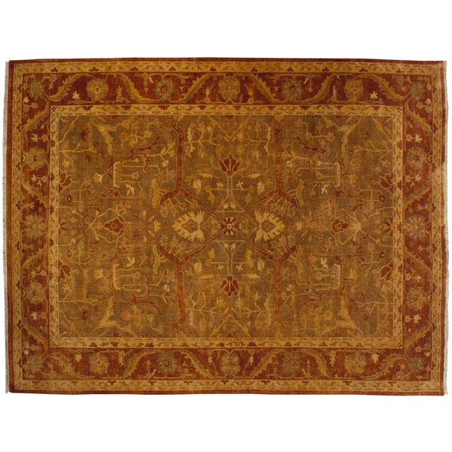 New Gold Wash Indian Oushak Design Rug - 9'9" X 13'3" For Sale - Image 12 of 12