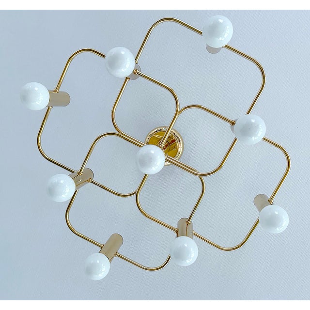 Large Space Age Gilded Ceiling Light from Leola For Sale - Image 13 of 18