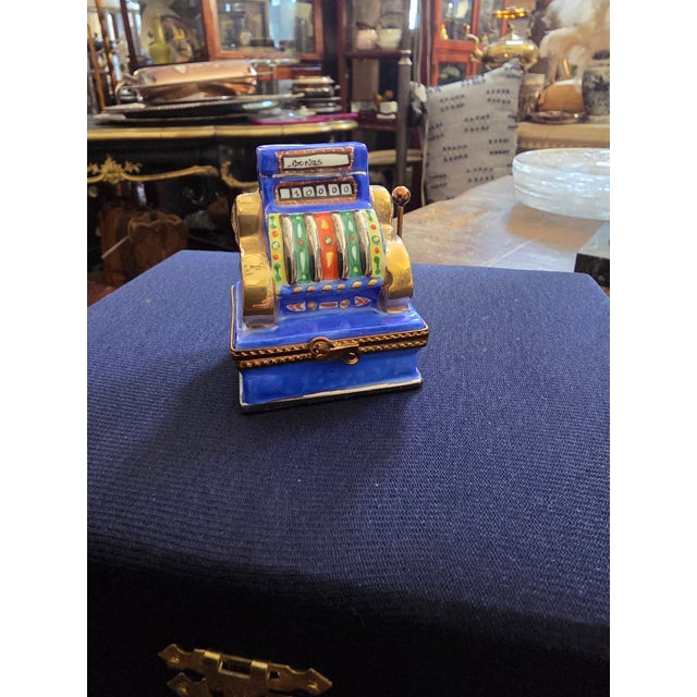 Classic French Limoges Porcelain Slot Machine box.