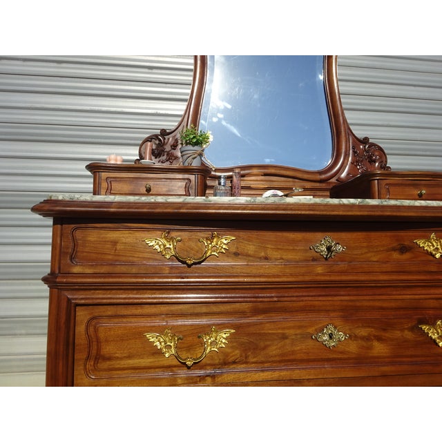 19th Century Louis XV Style Walnut Dressing Table, 1890s For Sale - Image 5 of 18