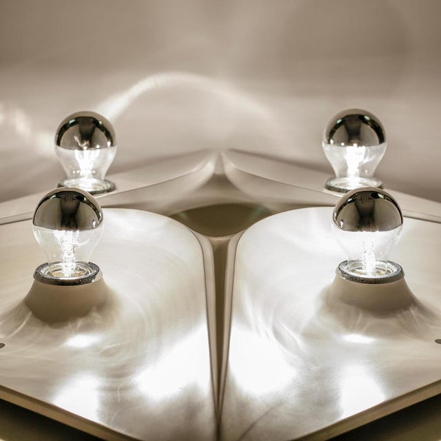 Space Age Futuristic Square White Wall or Ceiling Lamp from Hillebrand, 1970s For Sale - Image 4 of 13