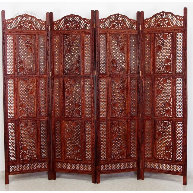 Brown Vintage Double-Sided Room Divider in Teak, 2000s For Sale - Image 8 of 16